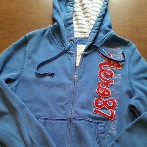 Blue zip up Aerpostale hoodie